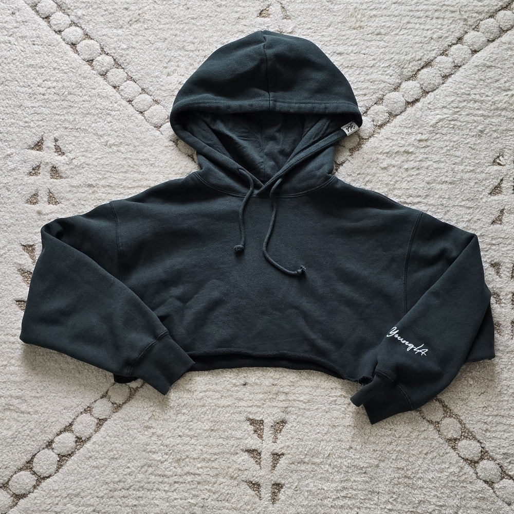 YoungLA Green Cropped Hoodie